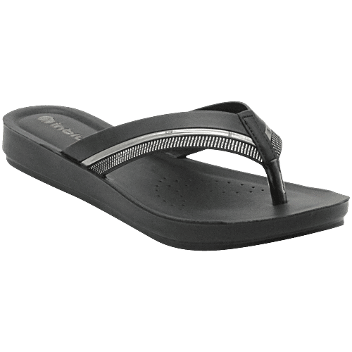 Inblu BM09 Women's Casual Black Slippers, 1 Pair (EU-38/IND-5)