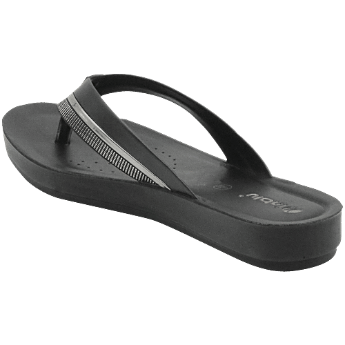 Inblu BM09 Women's Casual Black Slippers, 1 Pair (EU-38/IND-5)