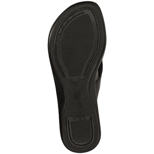 Aerowalk GE15 Women's Casual Black Slippers, 1 Pair (EU-37/IND-4) For Daily Use