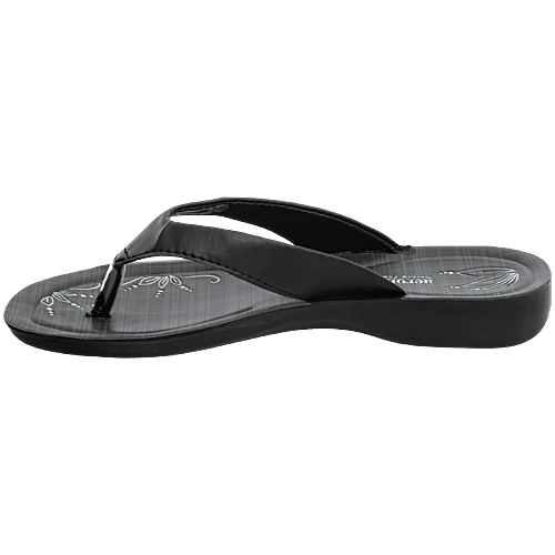 Aerowalk GE15 Women's Casual Black Slippers, 1 Pair (EU-41/IND-8) For Daily Use
