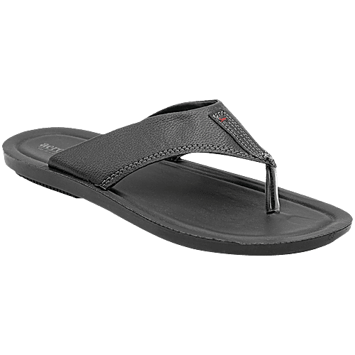 Aerowalk NV58 Men's Casual Black Slippers, 1 Pair (EU-40/IND-6) For Daily Use