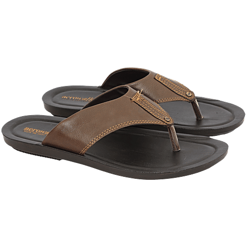 Aerowalk NV58 Men's Casual Brown Slippers, 1 Pair (EU-40/IND-6) For Daily Use