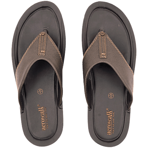 Aerowalk NV58 Men's Casual Brown Slippers, 1 Pair (EU-42/IND-8)