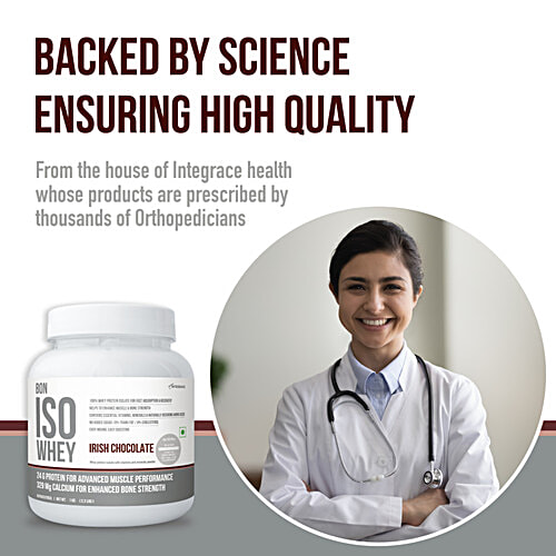 Bon Iso Whey Irish Chocolate Whey Protein Isolate, 1 kg  Muscle Strength, Bone Health, Essential Vitamins & Minerals|, No Added Sugar, Easy Digestion