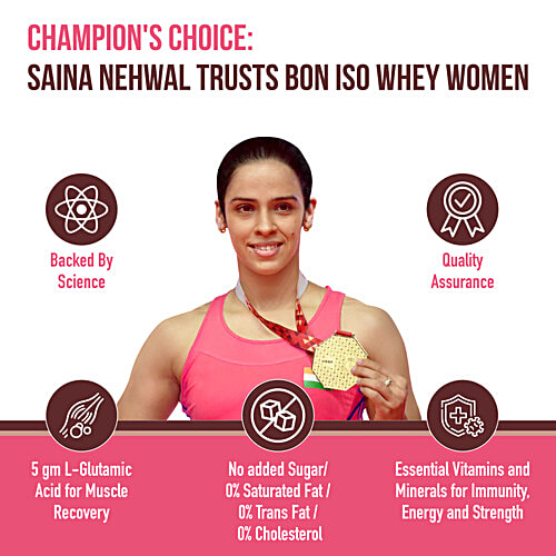 Bon Iso Whey Irish Chocolate Whey Protein Isolate For Women, 1 kg  No Added Sugar, Easy Digesting, 0% Tans Fat, 0% Cholestrol, Easy Mixing