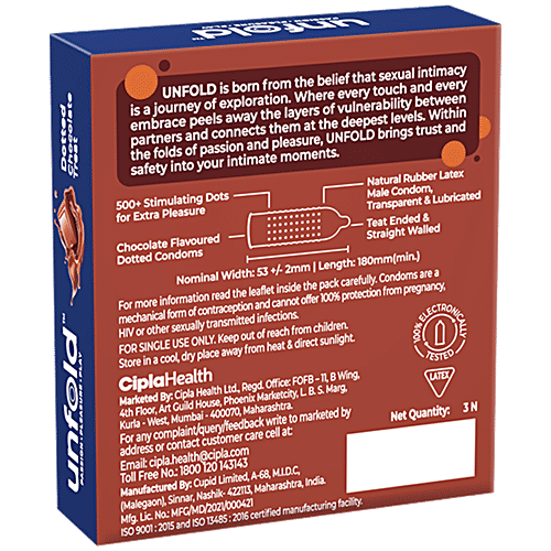 Unfold Chocolate Treat Dotted Condoms, 3 pcs  
