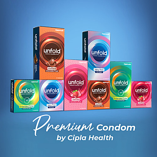 Unfold Chocolate Treat Dotted Condoms, 3 pcs  