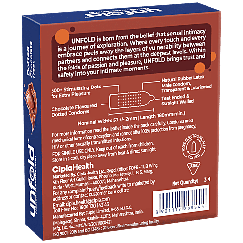 Unfold Chocolate Treat Dotted Condoms, 3 pcs  