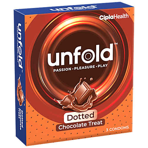 Unfold Chocolate Treat Dotted Condoms, 3 pcs  