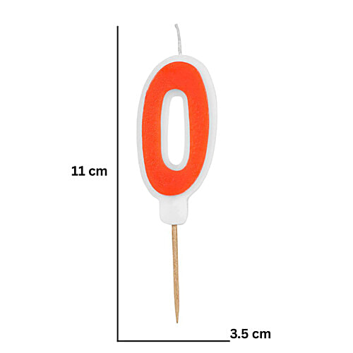 Prosperro Lumo By Parkash Digit Birthday Candle - Orange, 0, 1 pc 0 Digit, 0 Years