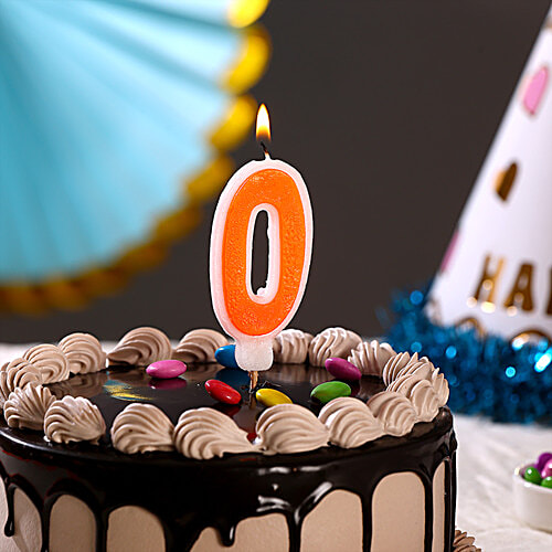 Prosperro Lumo By Parkash Digit Birthday Candle - Orange, 0, 1 pc 0 Digit, 0 Years