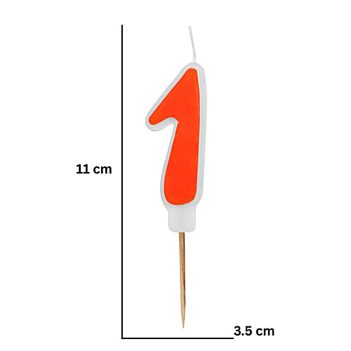 Prosperro Lumo By Parkash Digit Birthday Candle - Orange, 1, 1 pc 1 Digit, 1 Year