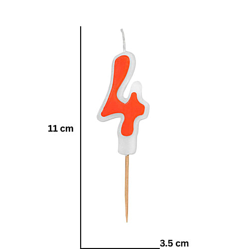 Prosperro Lumo By Parkash Digit Birthday Candle - Orange, 4, 1 pc 4 Digit, 4 Years
