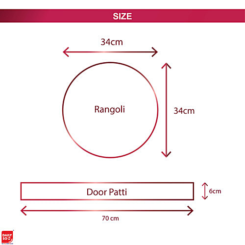 DailySo Diwali Rangoli Sticker Self-Adhesive - Multicolour Festive Decoration, 4 pcs Ideal for Temple/Home Entrance Design
