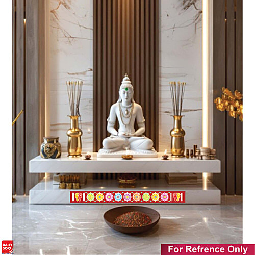 DailySo Diwali Rangoli Sticker Self-Adhesive - Multicolour Festive Decoration, 4 pcs Ideal for Temple/Home Entrance Design