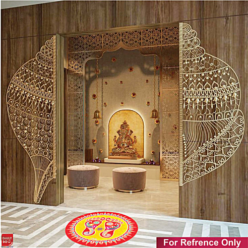 DailySo Diwali Rangoli Sticker Self-Adhesive - Multicolour Festive Decoration, 4 pcs Ideal for Temple/Home Entrance Design
