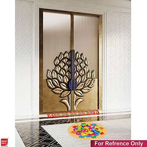 DailySo Diwali Rangoli Sticker Self-Adhesive - Multicolour Festive Decoration, 4 pcs Ideal for Temple/Home Entrance Design