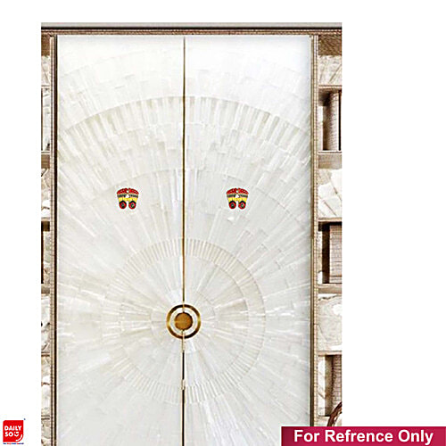 DailySo Diwali Sticker Dotted Laxmi Charan Handicraft - Meena Design, Multicolour Pooja Décor, 2 pcs For Entrance Home Decorations, Ideal for Temple