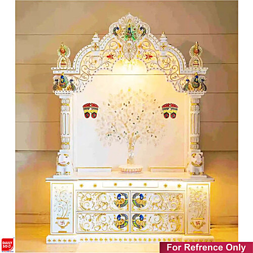 DailySo Diwali Sticker Dotted Laxmi Charan Handicraft - Meena Design, Multicolour Pooja Décor, 2 pcs For Entrance Home Decorations, Ideal for Temple