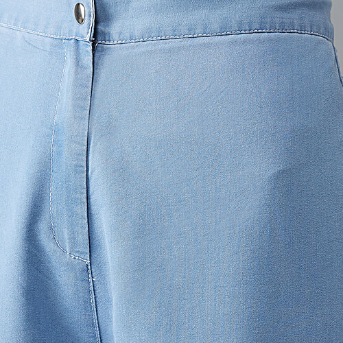 Miss Chase Blue High Rise Regular Length Clean Look Flared Wide Leg Light Weight Denim Pant, 1 pc (Size - 30) 