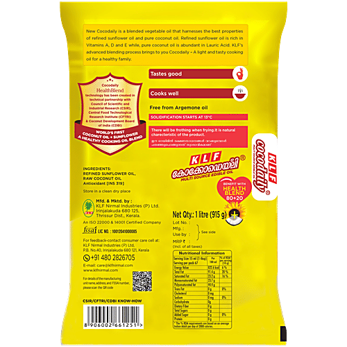 Klf Cocodaily Multi Source Edible oil, 1 L Pouch