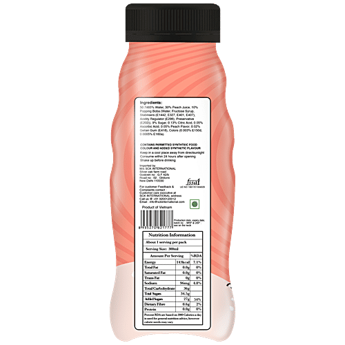 Boba King Peach Flavour Popping Boba With Fruit Juice Drink, 300 ml