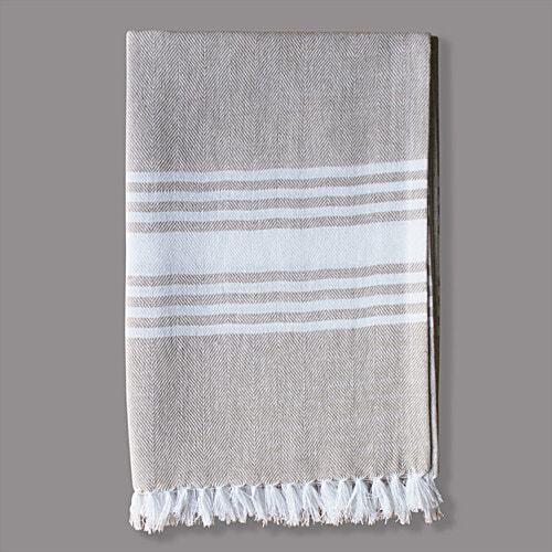 Suntails Herringbone Bath Towel - 230 GSM, Beige, 75 x 150 cm, 1 pc