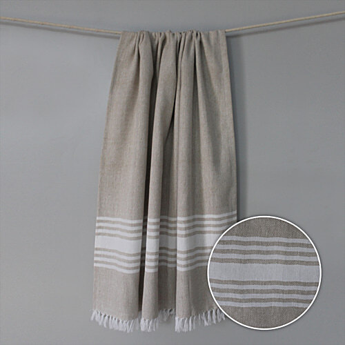 Suntails Herringbone Bath Towel - 230 GSM, Beige, 75 x 150 cm, 1 pc