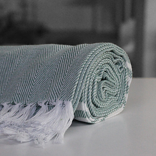 Suntails Herringbone Bath Towel - 230 GSM, Olive, 75 x 150 cm, 1 pc