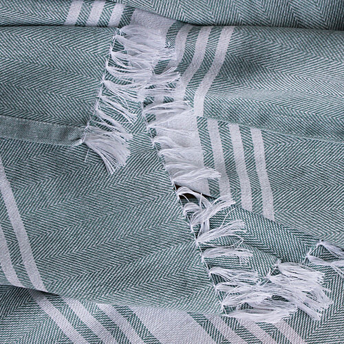 Suntails Herringbone Bath Towel - 230 GSM, Olive, 75 x 150 cm, 1 pc