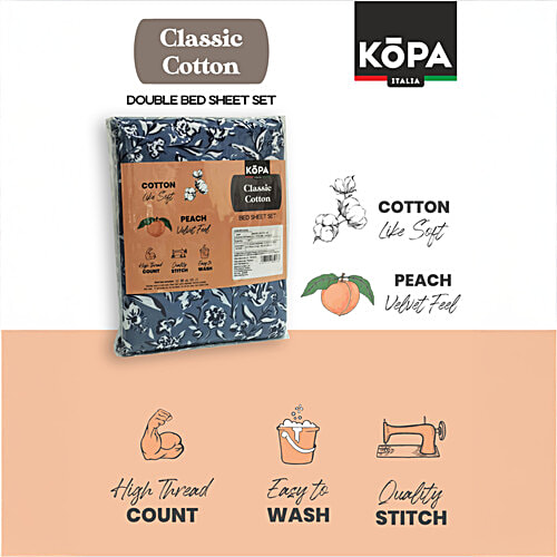 Kopa-Home Queen Size Bedsheet & 2 Pillow Covers Wildrose Microfabric 152TC, 240 x 220 cm, 1 Set  