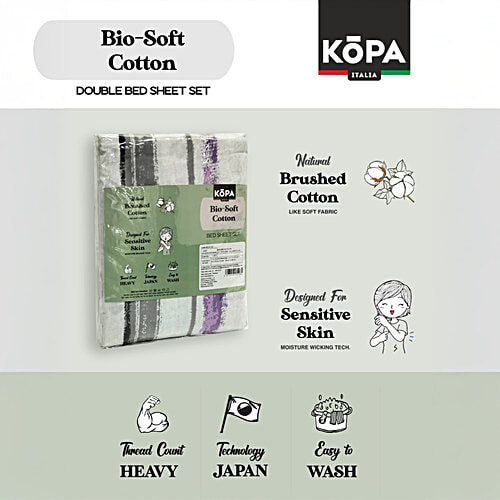 Kopa-Home Queen Size Bedsheet & 2 Pillow Covers Brown/Brick Microfabric 152TC, 254 x 231 cm, 1 Set  