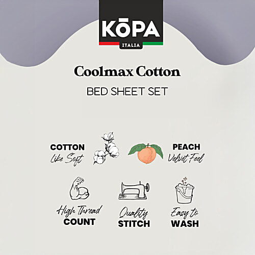 Kopa-Home Queen Size Bedsheet With 2 Pillow Covers Beige Microfabric 152 TC - 238 x 218 cm, 1 Set  