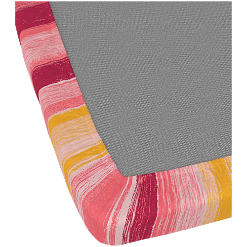 Kopa-Home Fitted Double Bedsheet & 2 Pillow Covers Pink Yellow Microfabric 152TC 198x180cm, 1 Set  