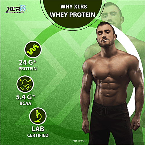 XLR8 Coconut Caramel Flavour Whey Protein Powder, 34 g  High Quality Protein Source, Muscle Strength, Muscle Recovery, Weight Management