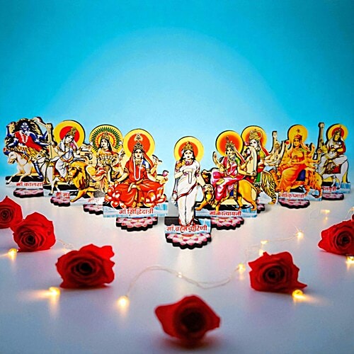 House of Festivals MDF 9 Swaroop Of Mata Set Cutout, 9 pcs