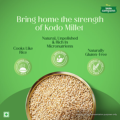 Tata Sampann Unpolished Kodo Millet/Kodo/Varagu, 500 g 2x More Fibre Than Rice, Naturally Gluten Free