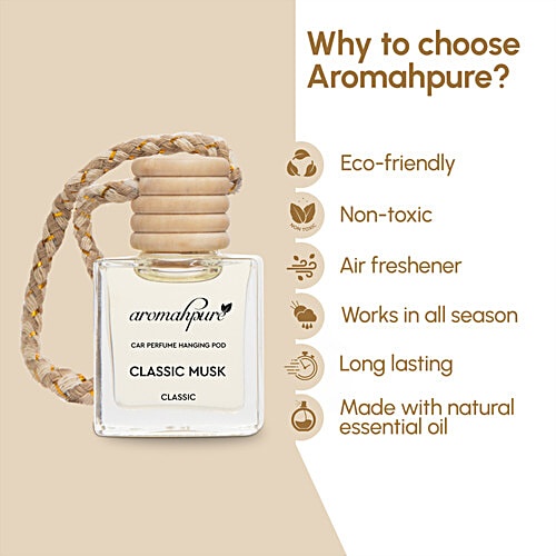 Aromahpure Musk Classic Hanging Pod Car Perfume, 10 ml
