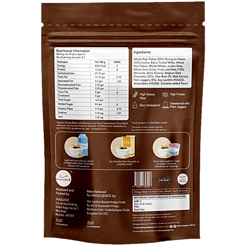 Indulgence Dark Chocolate Muesli, 350 g  With No Refined Sugar