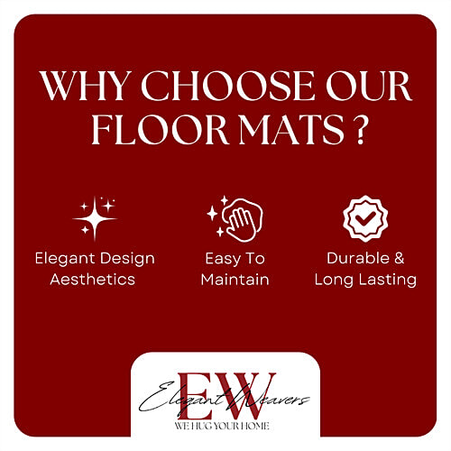Elegant Weavers Floor Mat Porto Brown Blended Fabric- 38 x 58 cm, 1 pc
