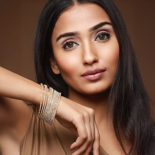 Aatmana Gold-Plated CZ-Studded Bangles, 12 pcs (Size 18 cm)