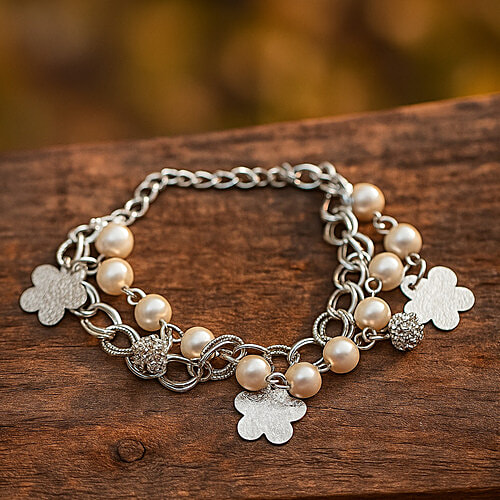 Jewelz Silver Pearl Charm Bracelet, 1 pc  