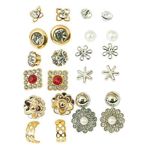 Jewelz Antique Designer Earring Set, 12 Pairs
