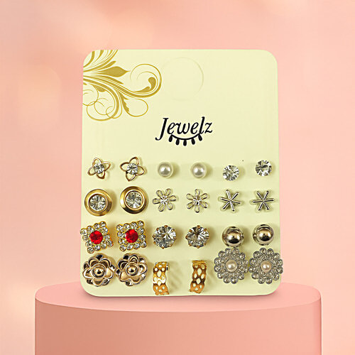 Jewelz Antique Designer Earring Set, 12 Pairs