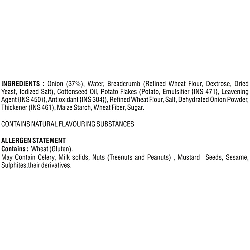 Chillfill Onion Ring, 250 g  No Added Preservatives, Cook Without Thawing, Ready in 3 Minutes, Store in Freezer, Fry or Bake