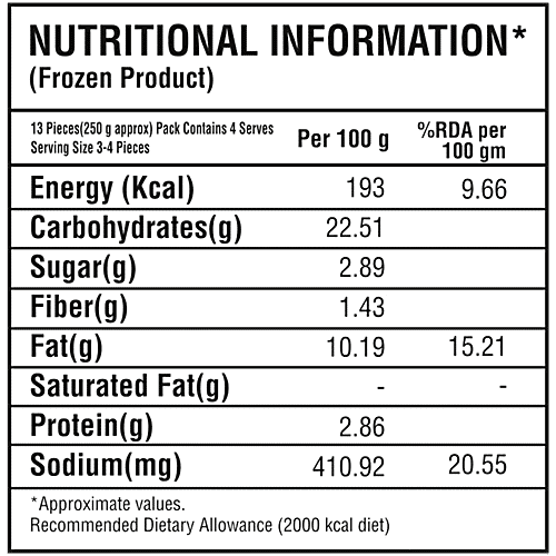 Chillfill Onion Ring, 250 g  No Added Preservatives, Cook Without Thawing, Ready in 3 Minutes, Store in Freezer, Fry or Bake