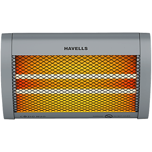 Havells Cozio Nuo 800W Room Heater With Dual Quartz Heating Rods, 1 Unit Silent Operation, Tip Over Protection, Anti Rust Reflector