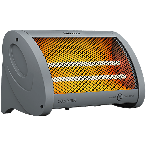 Havells Cozio Nuo 800W Room Heater With Dual Quartz Heating Rods, 1 Unit Silent Operation, Tip Over Protection, Anti Rust Reflector