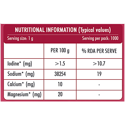 Annapurna Food Pink Rock Salt, Sendha Namak, 1 kg  Distinct Flavour, With Naturally Occurring Minerals