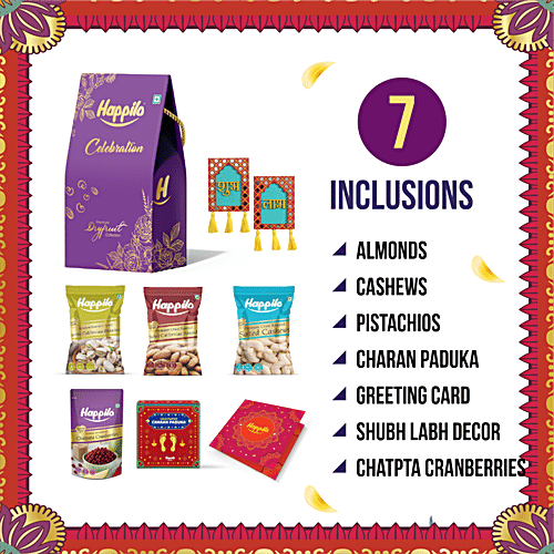 Happilo Shubh Labh Gift Pack | 7 Items | Premium Dry Fruits Hamper | Celebration Box, 175 g  